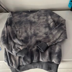 Gray bleach tie-dye hoodie S